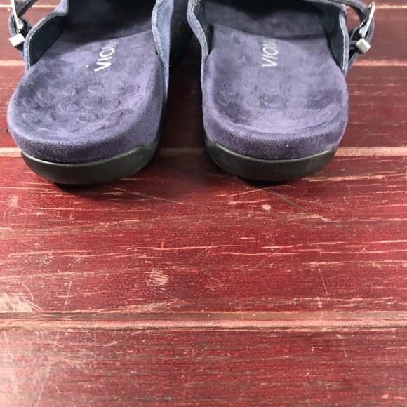 Vionic Lidia Slip- On Mules in Navy Blue Suede Leather Women's Size 6 - Picture 6 of 8